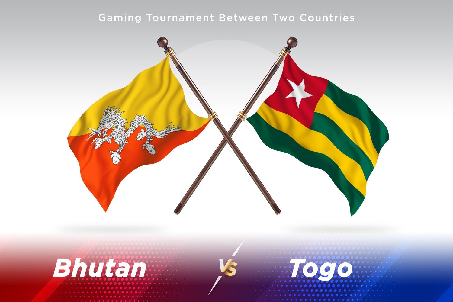 Bhutan versus Togo Two Flags