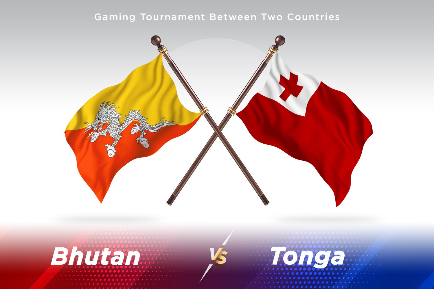 Bhutan versus Tonga Two Flags