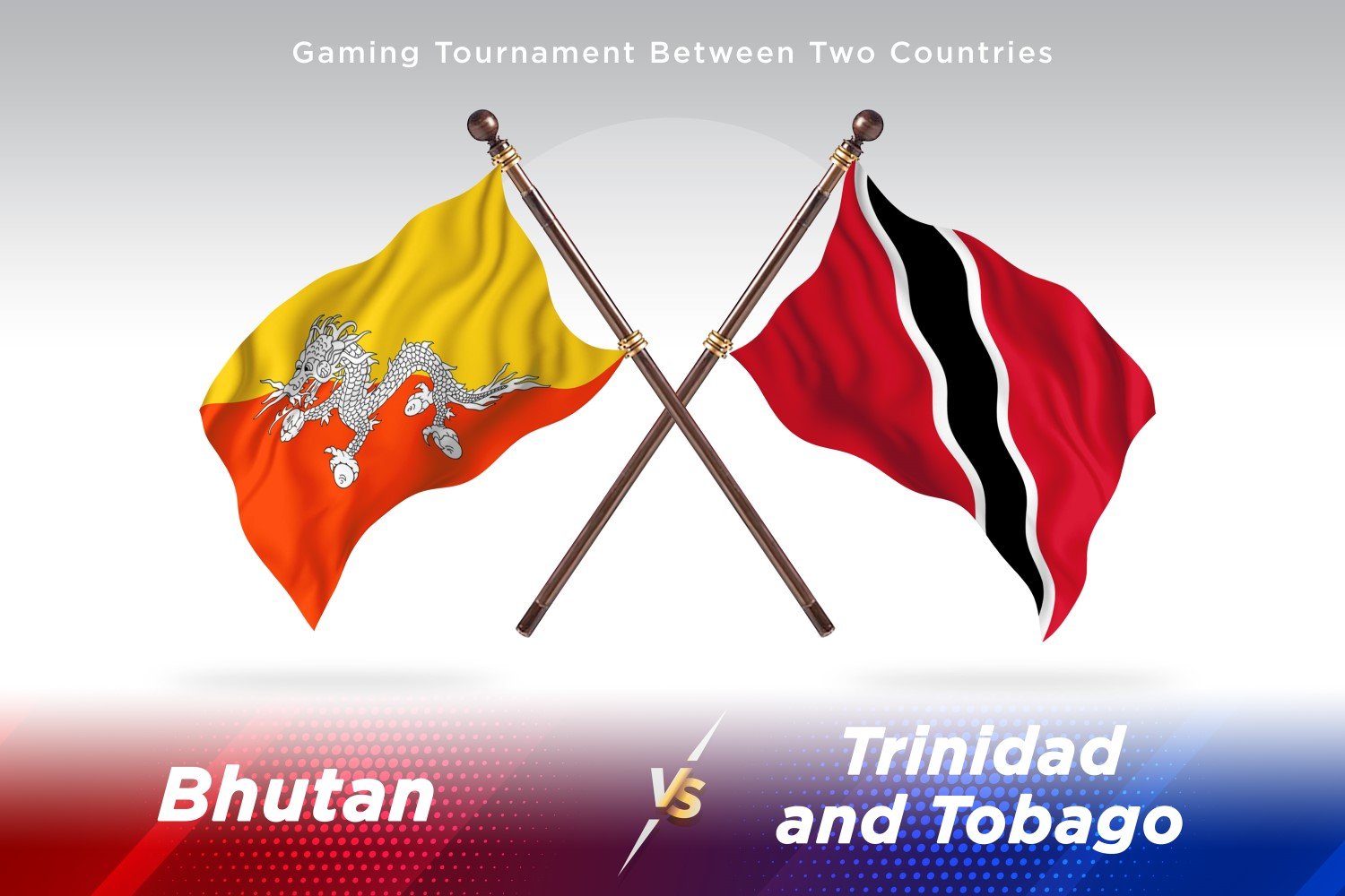 Bhutan versus Trinidad and Tobago Two Flags