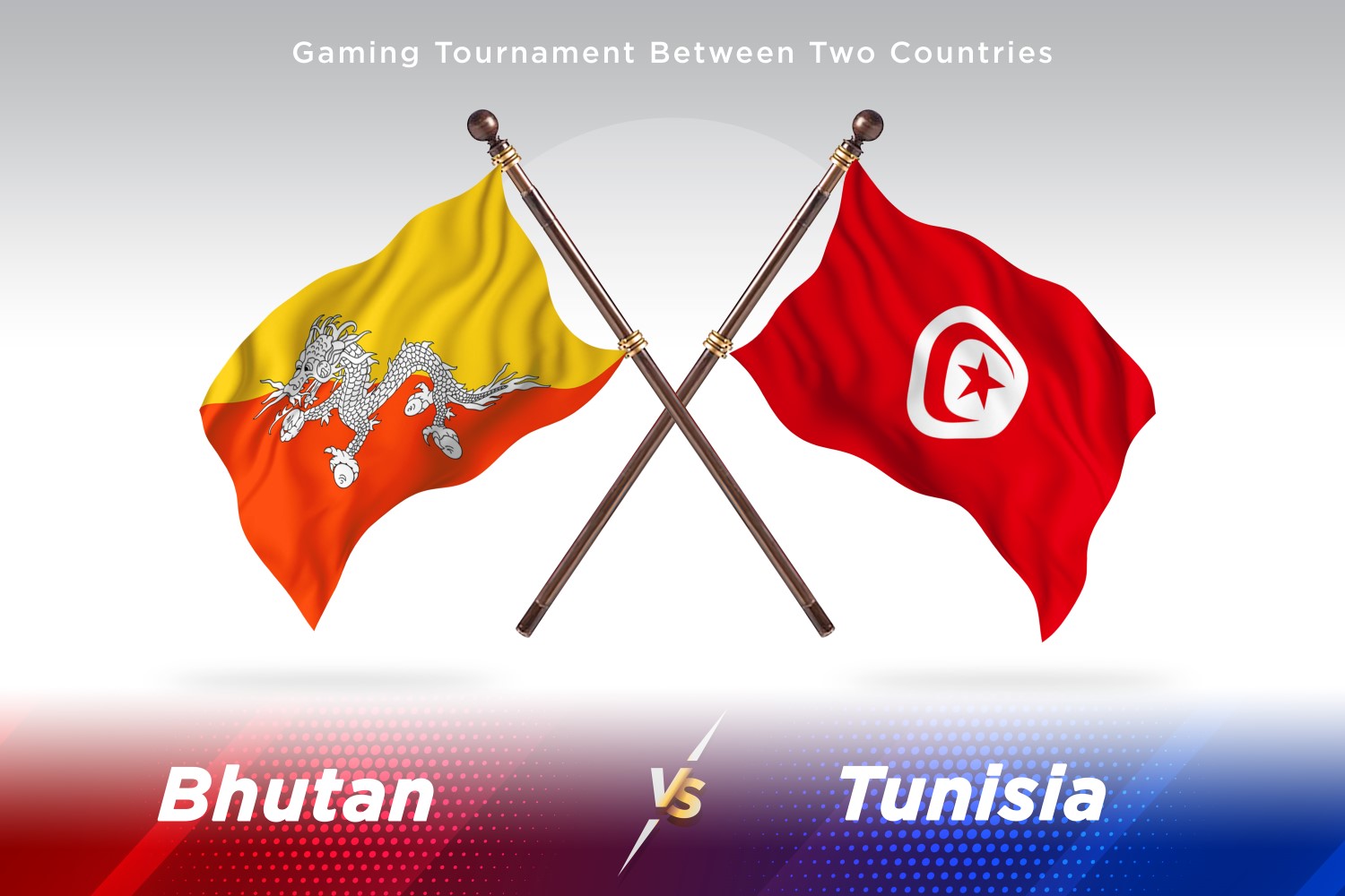 Bhutan versus Tunisia Two Flags