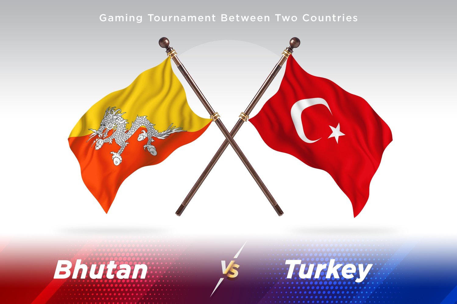 Bhutan versus turkey Two Flags