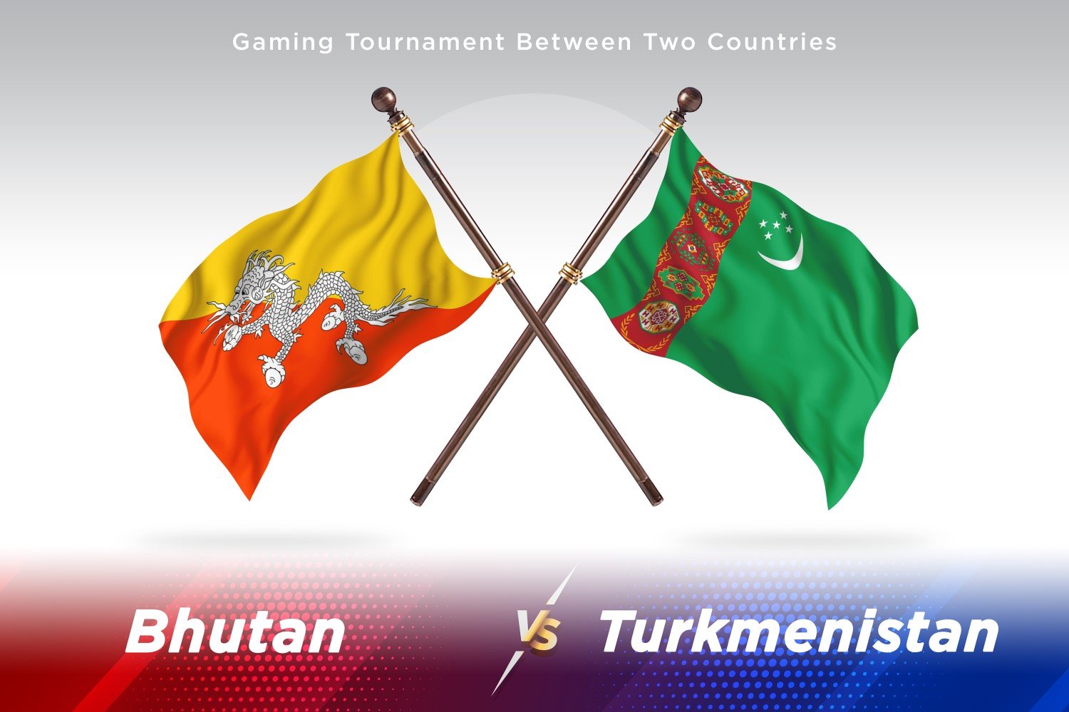 Bhutan versus Turkmenistan Two Flags