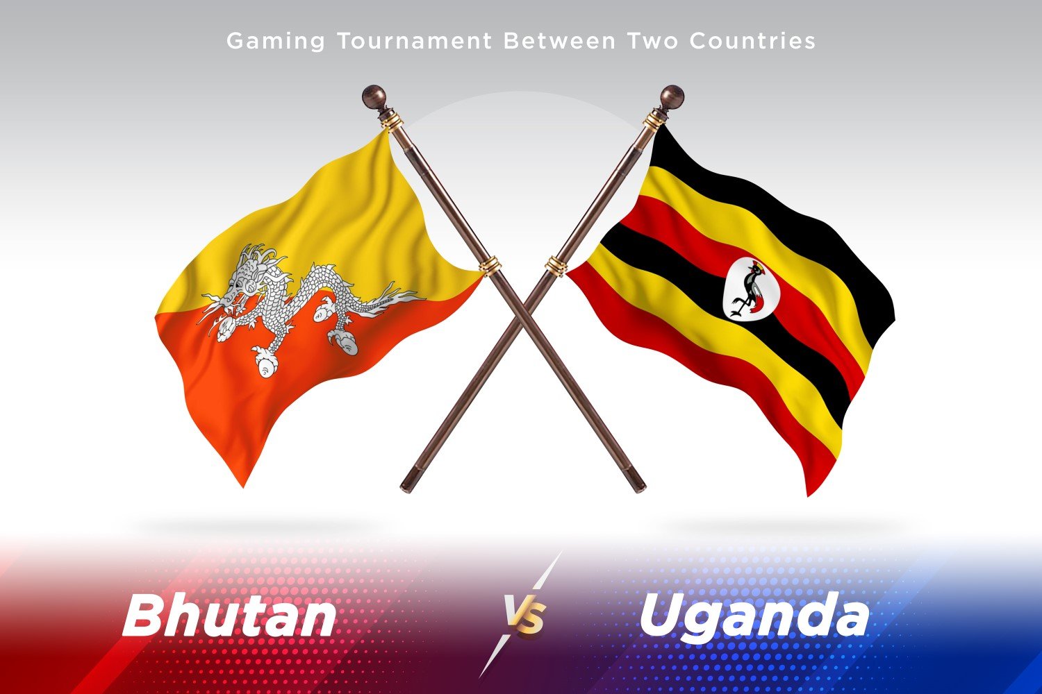 Bhutan versus Uganda Two Flags