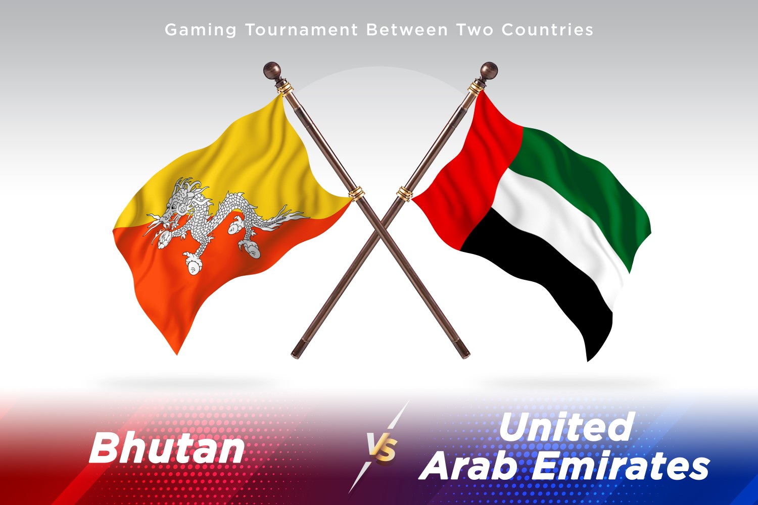 Bhutan versus united Arab emirates Two Flags