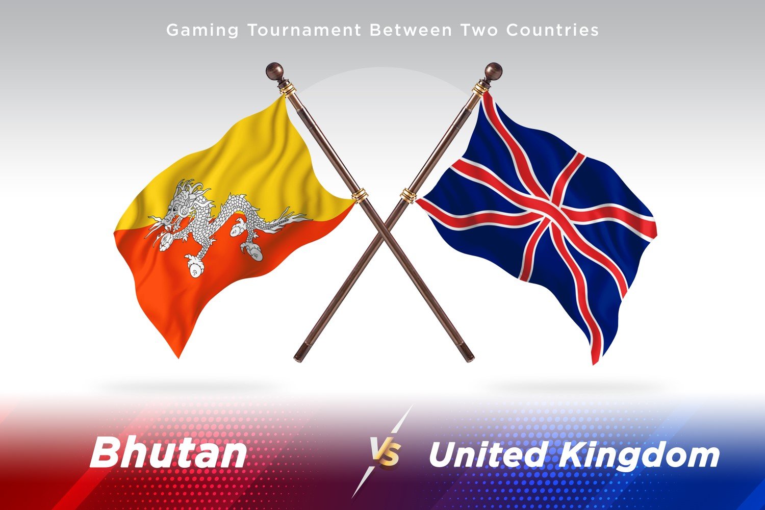 Bhutan versus united kingdom Two Flags