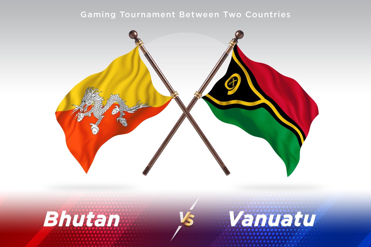 Bhutan versus Vanuatu Two Flags