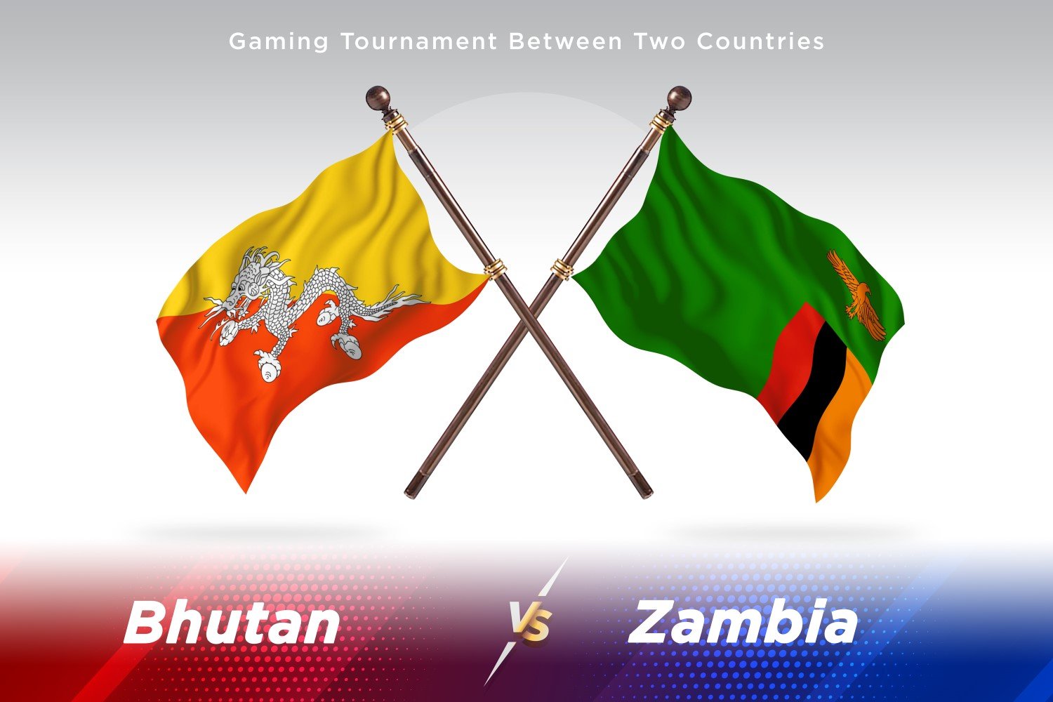 Bhutan versus Zambia Two Flags