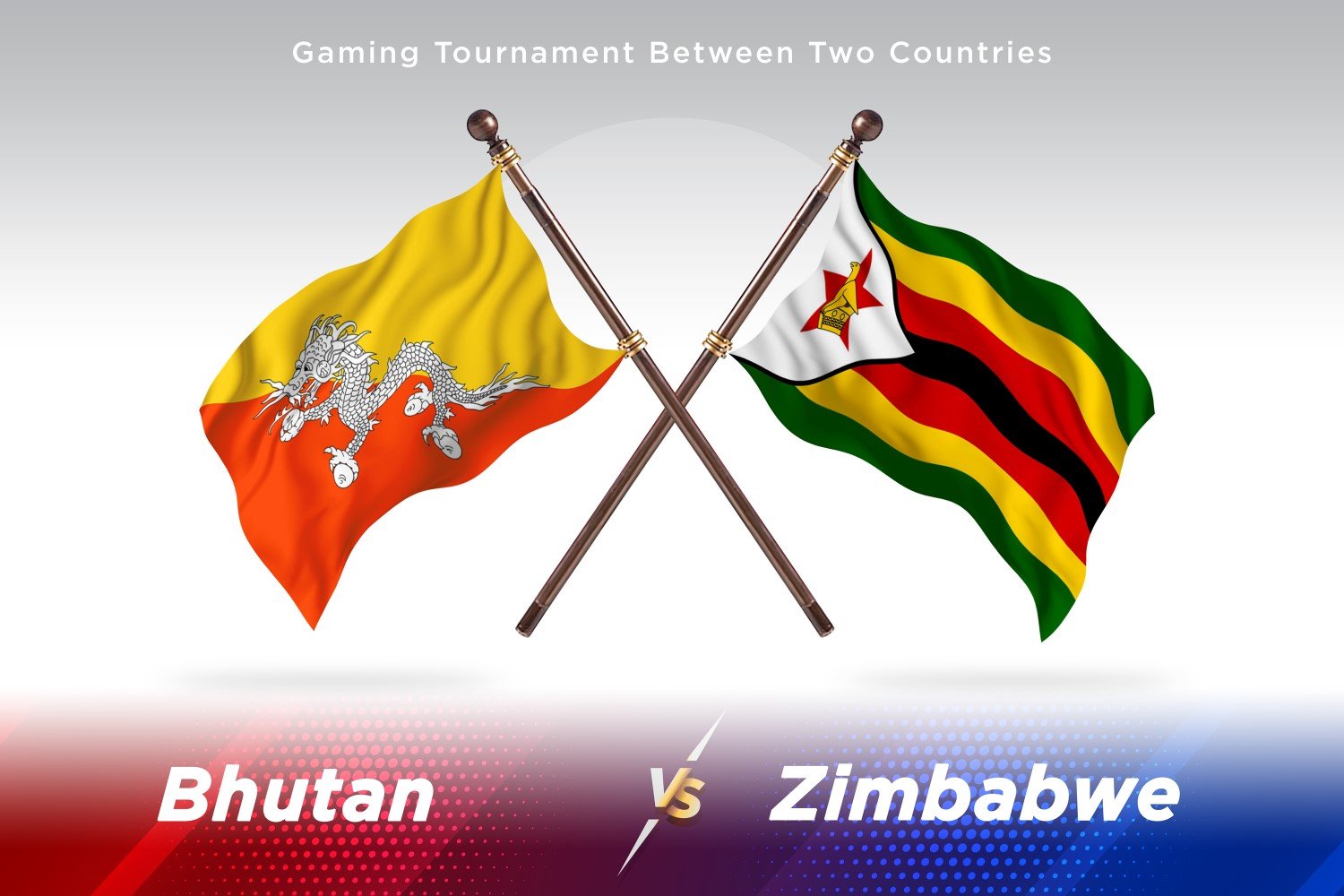 Bhutan versus Zimbabwe Two Flags