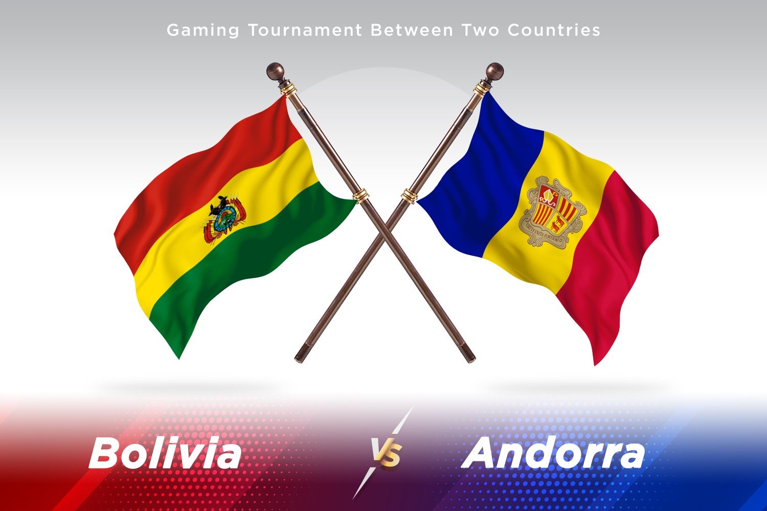 Bolivia versus Andorra Two Flags