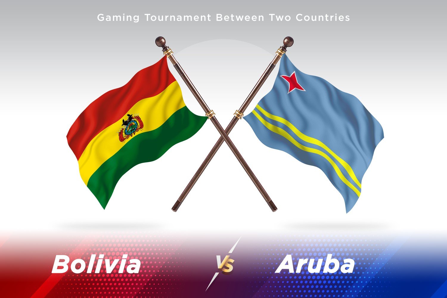 Bolivia versus Aruba Two Flags