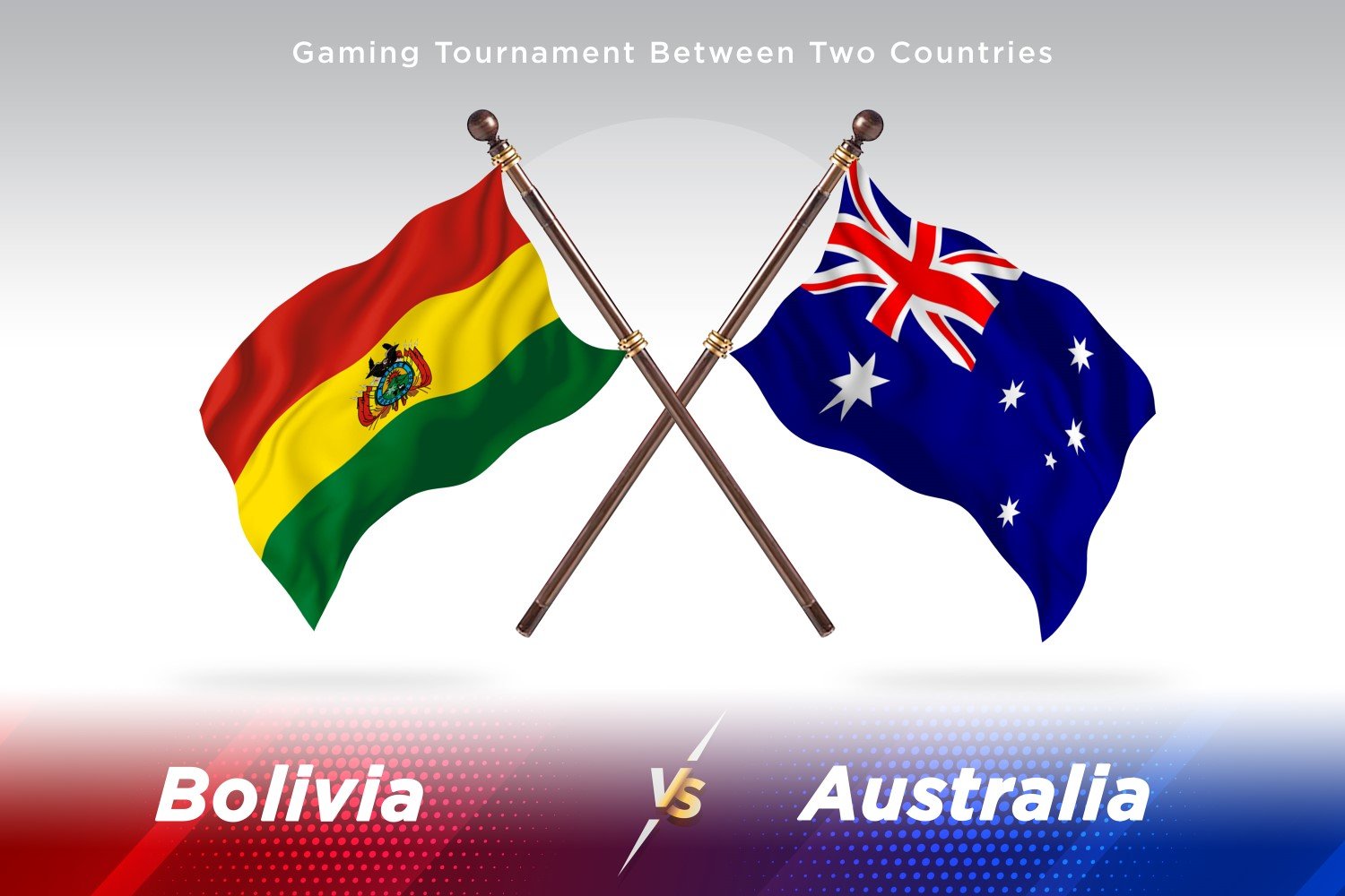 Bolivia versus Australia Two Flags