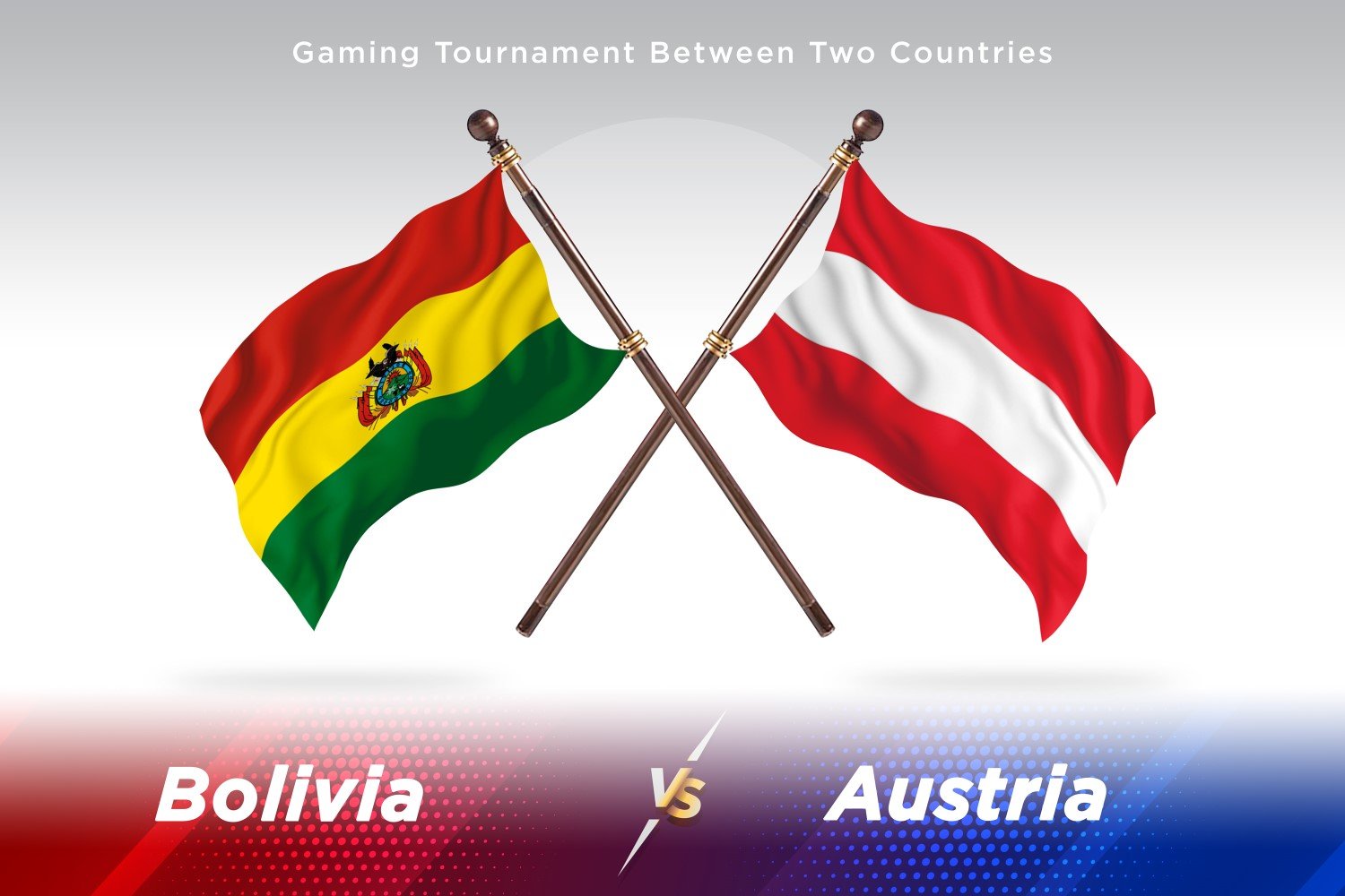 Bolivia versus Austria Two Flags