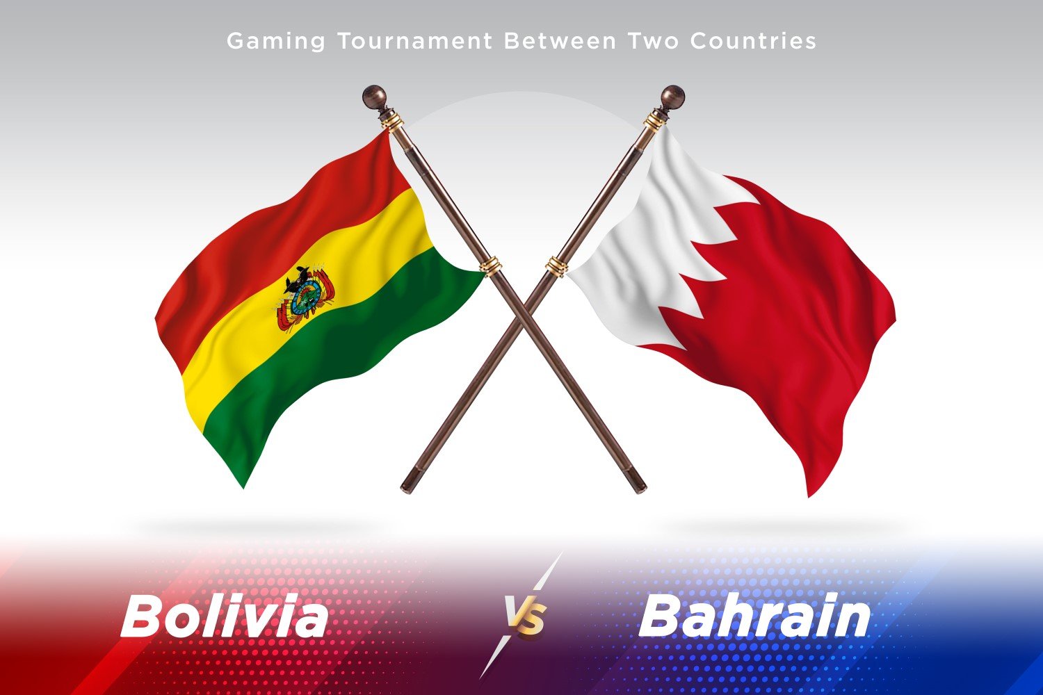 Bolivia versus Bahrain Two Flags