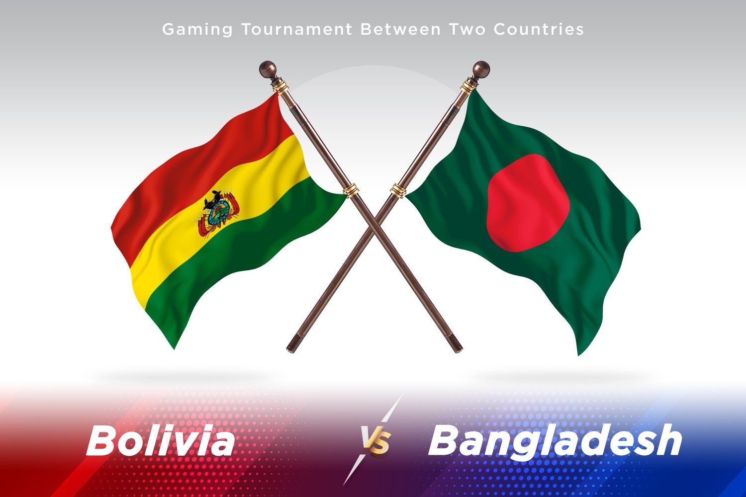 Bolivia versus Bangladesh Two Flags