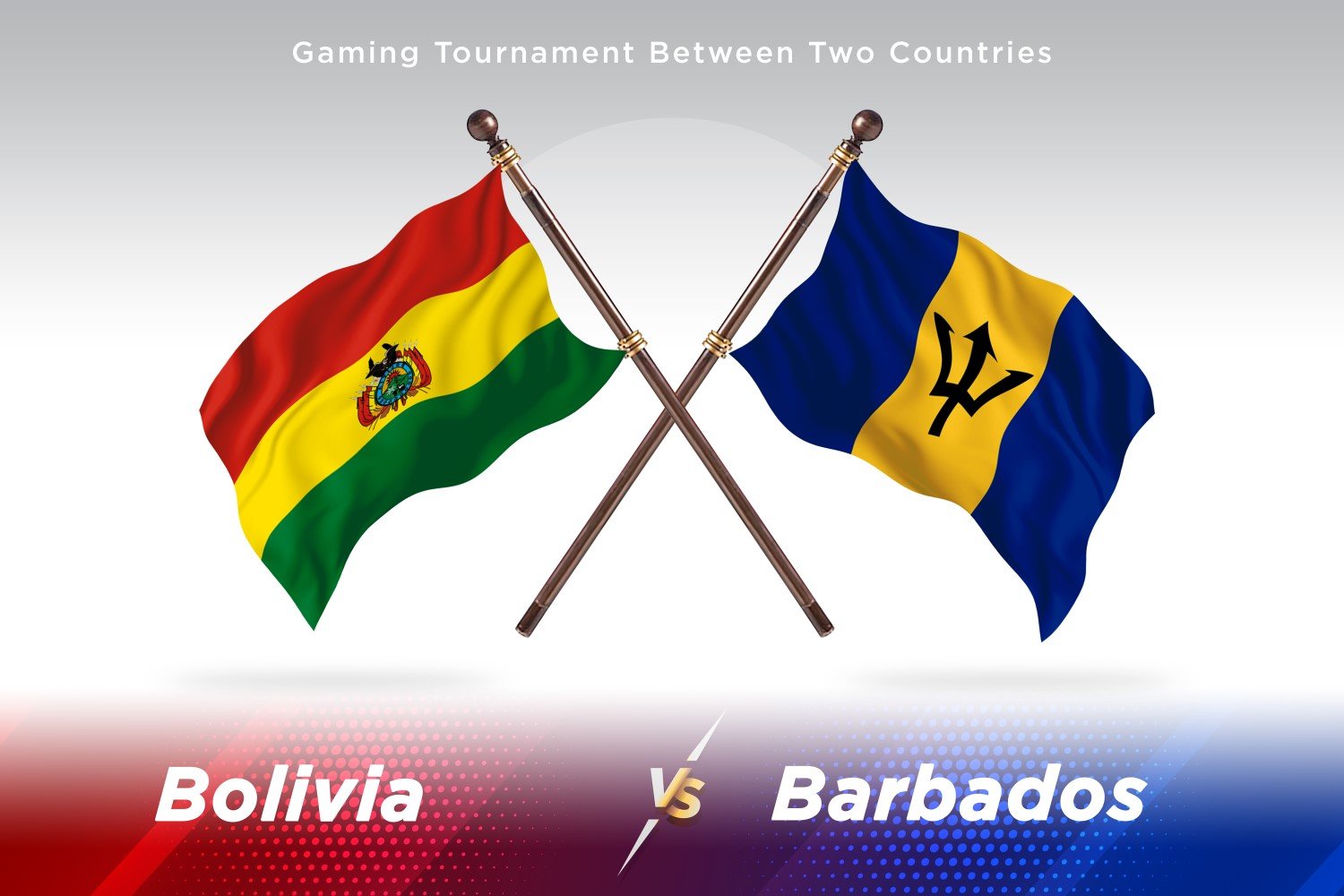 Bolivia versus Barbados Two Flags