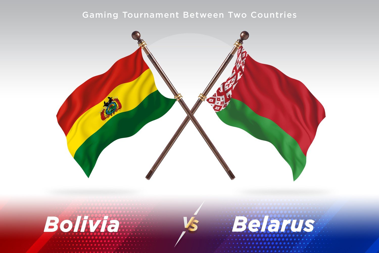 Bolivia versus Belarus Two Flags