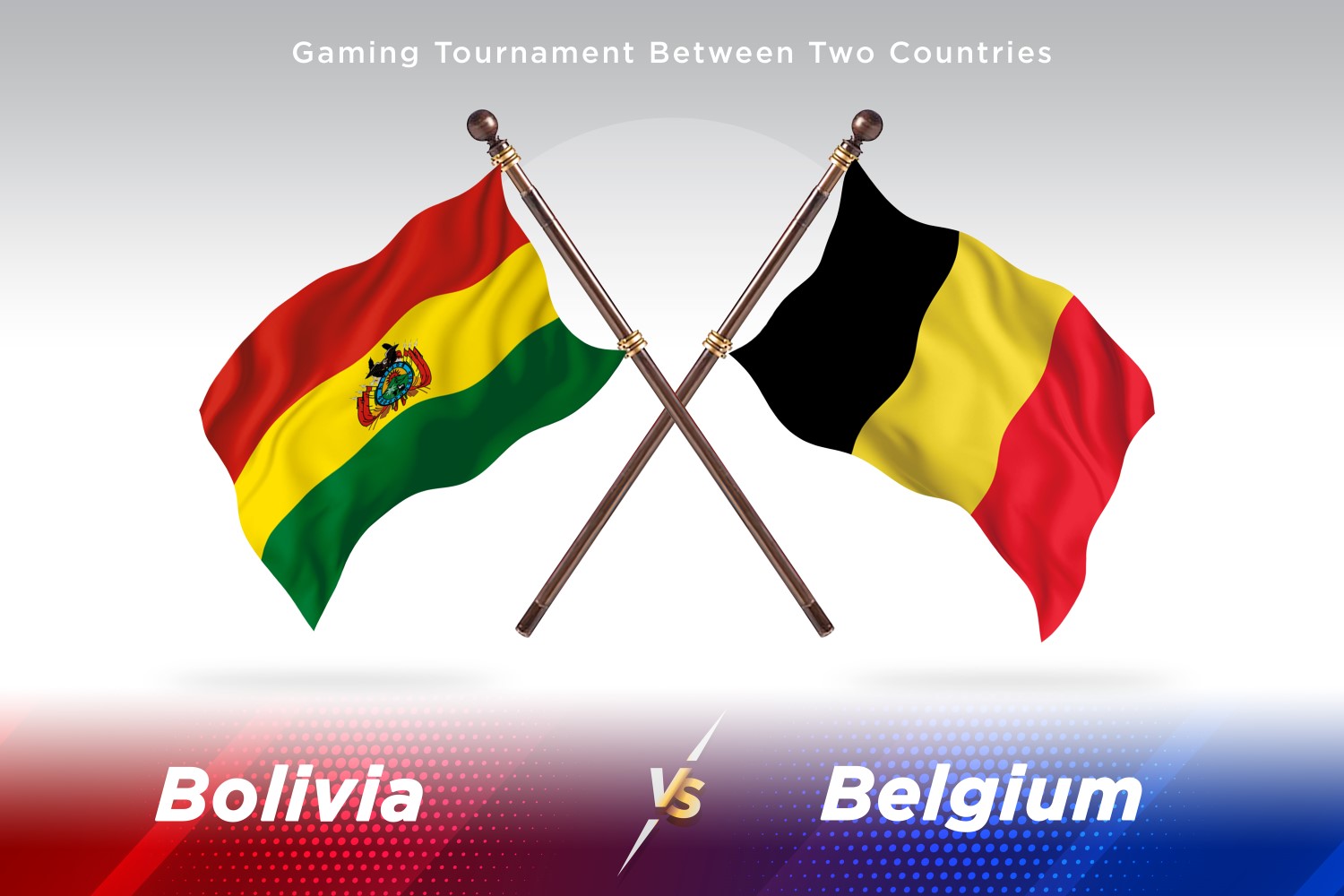 Bolivia versus Belgium Two Flags