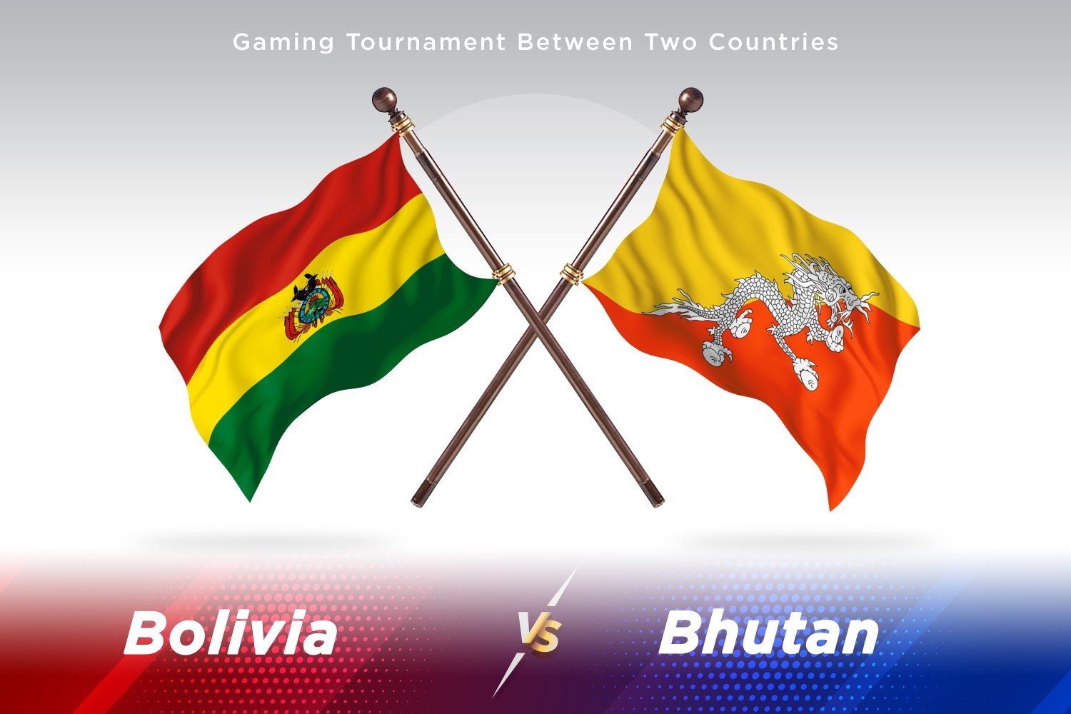 Bolivia versus Bhutan Two Flags