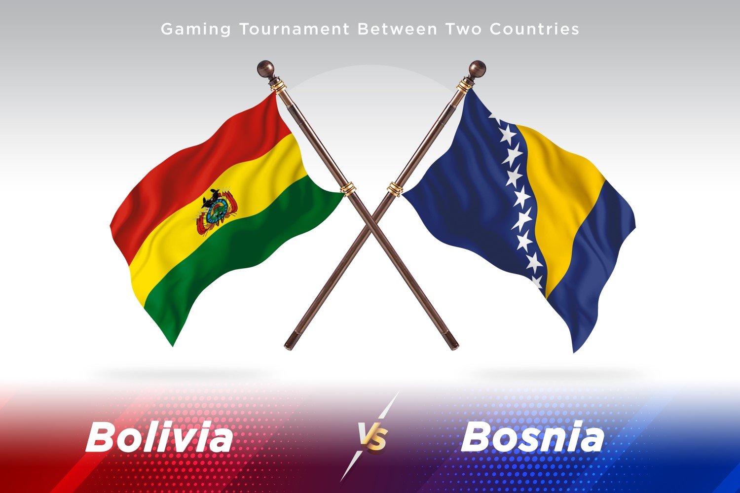 Bolivia versus Bosnia and Herzegovina Two Flags