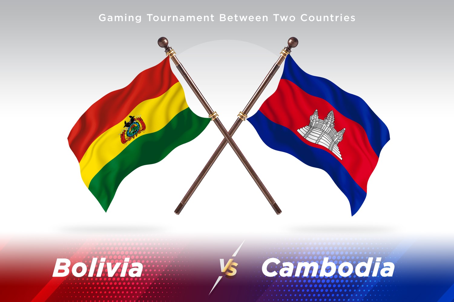 Bolivia versus Cambodia Two Flags