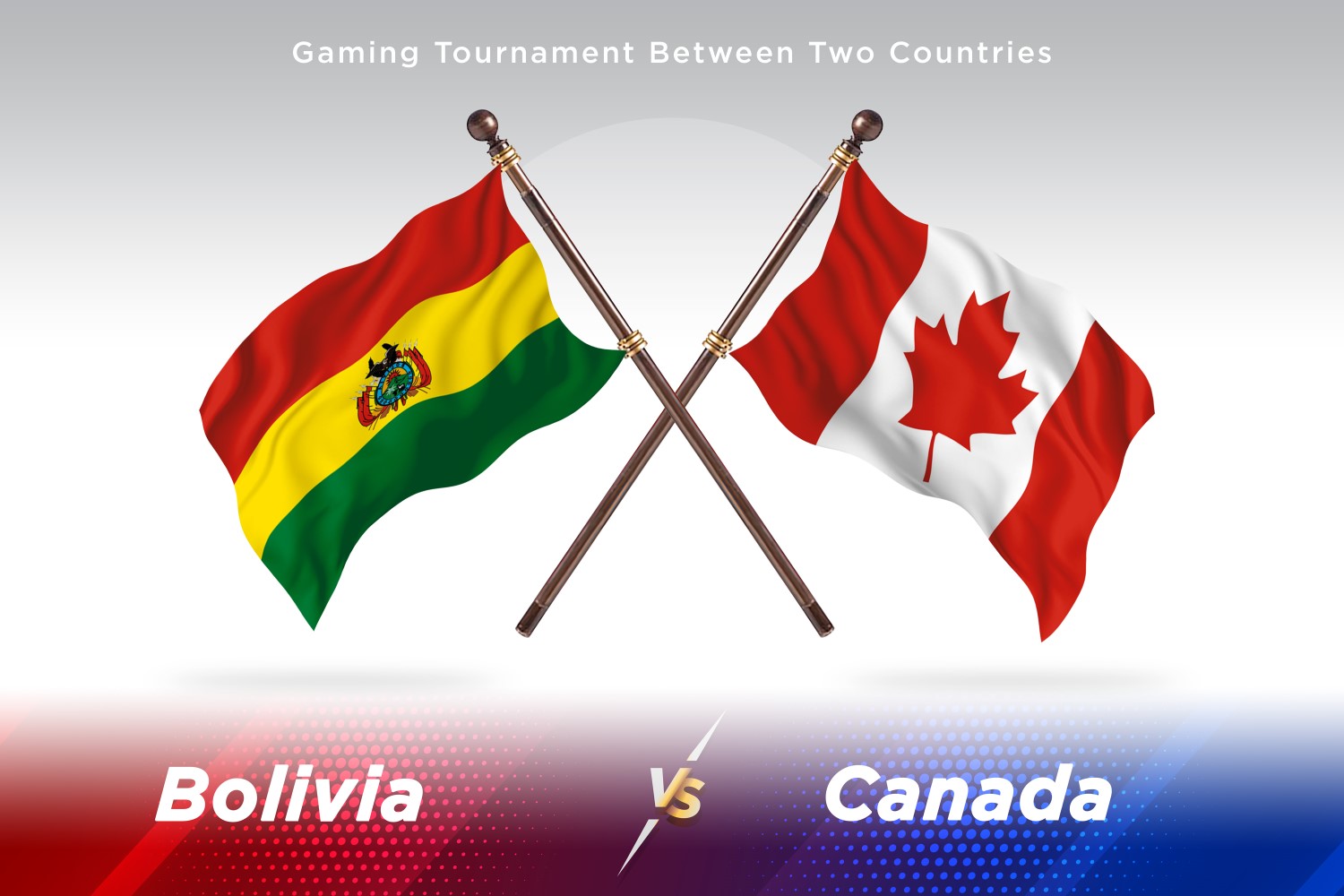 Bolivia versus Canada Two Flags
