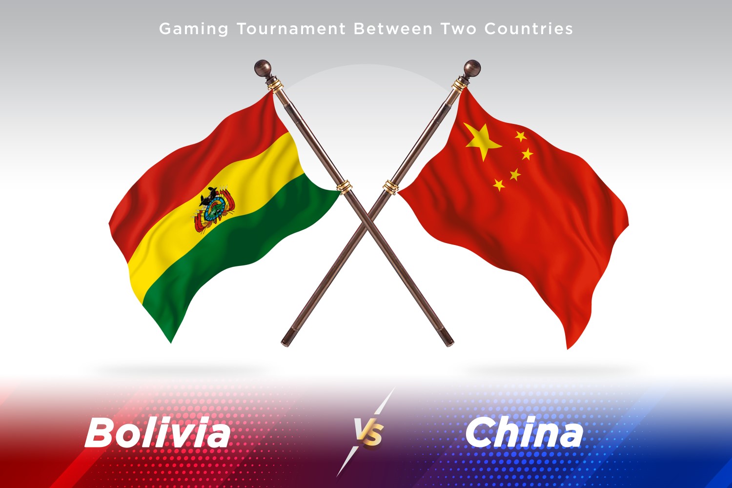 Bolivia versus china Two Flags