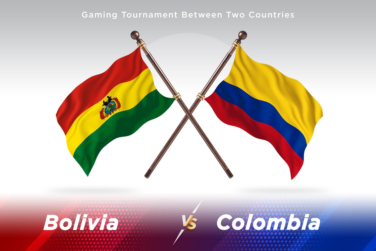 Bolivia versus Colombia Two Flags