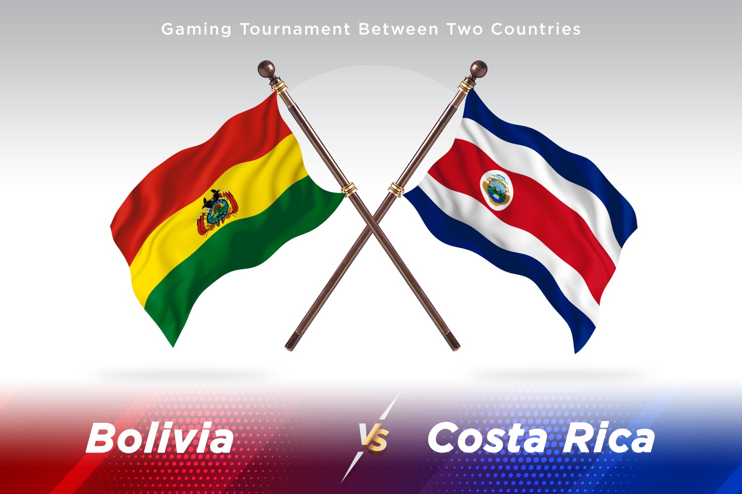 Bolivia versus costa Rica Two Flags