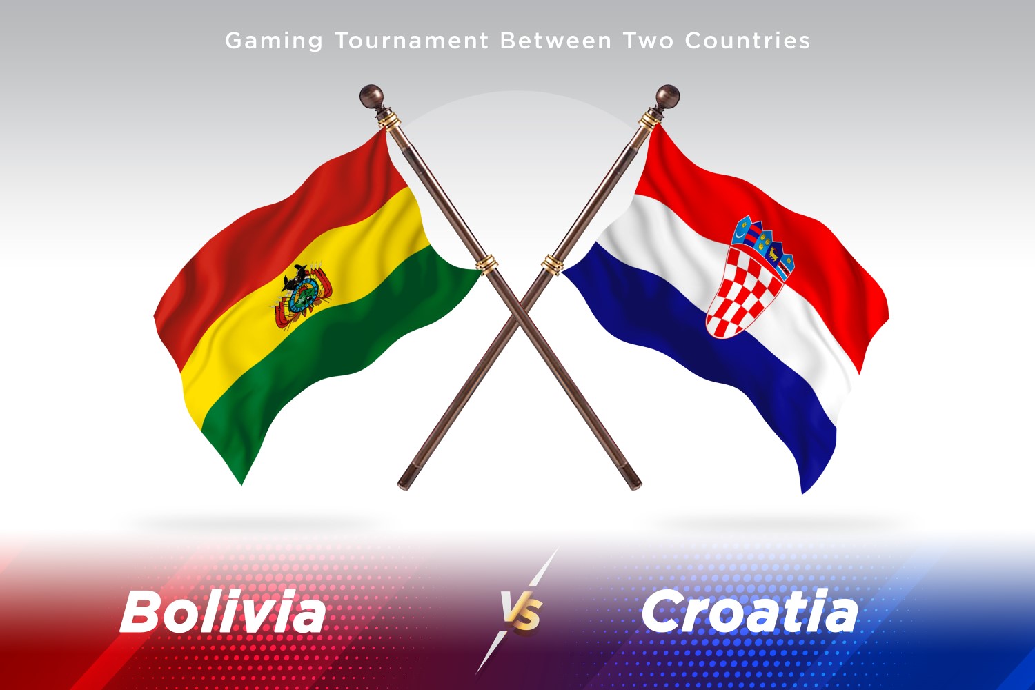 Bolivia versus Croatia Two Flags