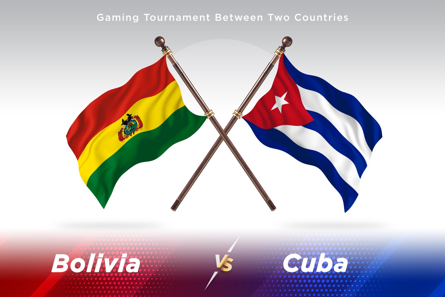 Bolivia versus Cuba Two Flags