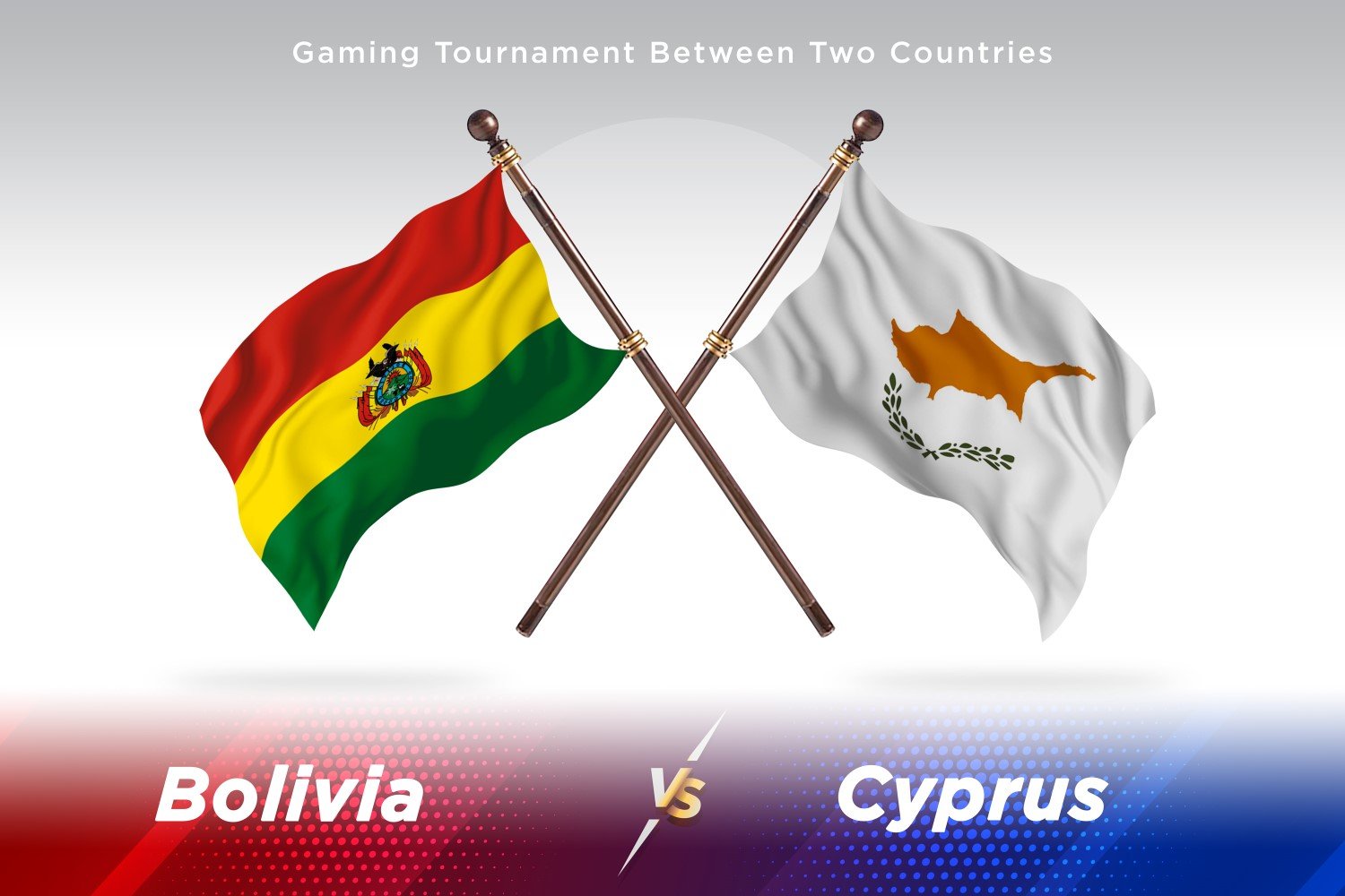 Bolivia versus Cyprus Two Flags