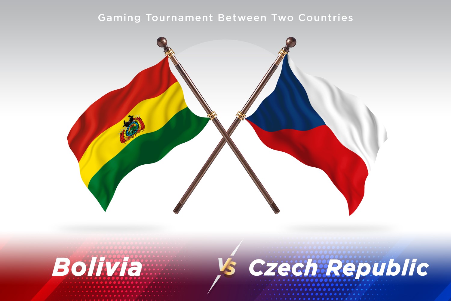 Bolivia versus Czech republic Two Flags