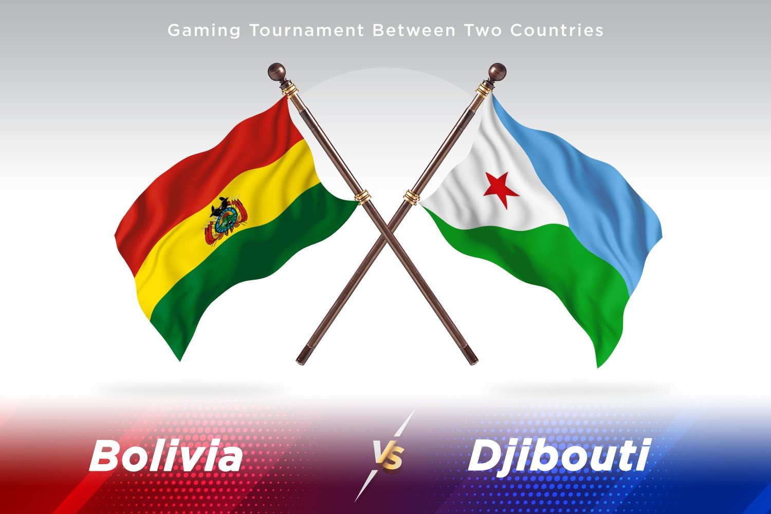 Bolivia versus Djibouti Two Flags