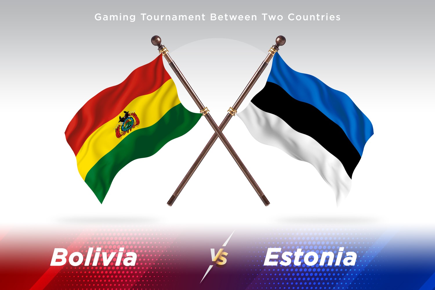 Bolivia versus Estonia Two Flags
