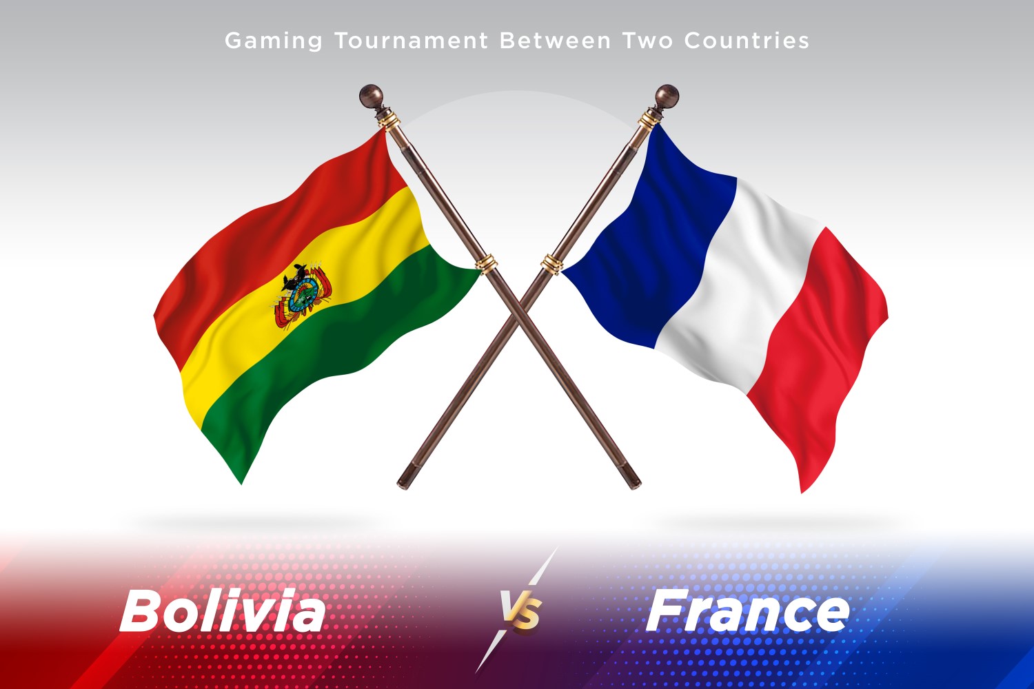 Bolivia versus France Two Flags