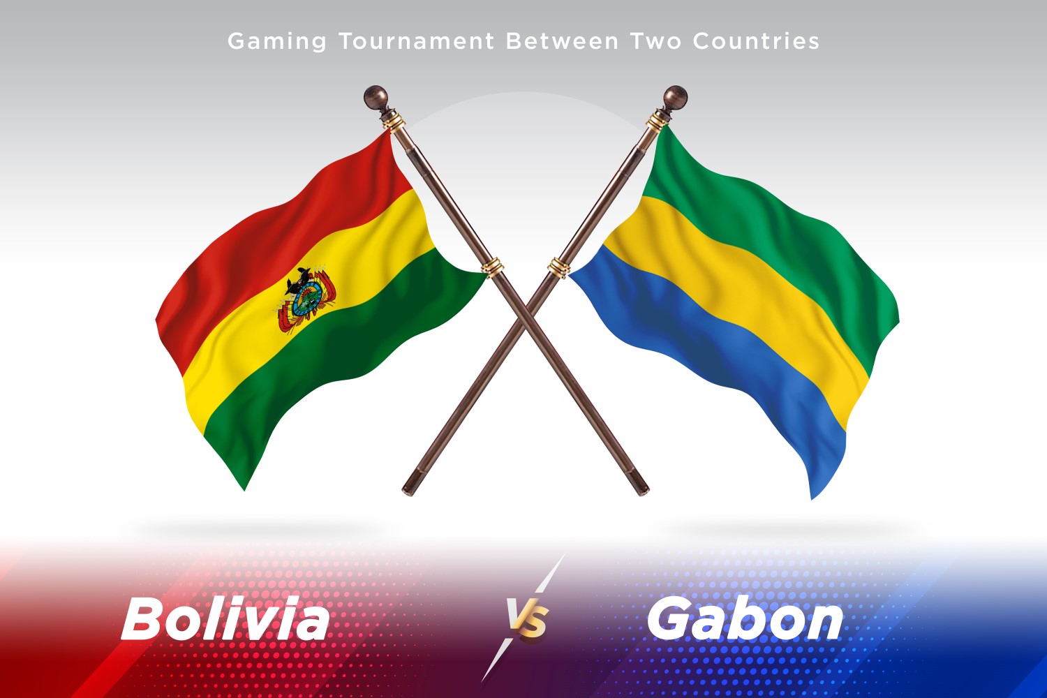 Bolivia versus Gabon Two Flags