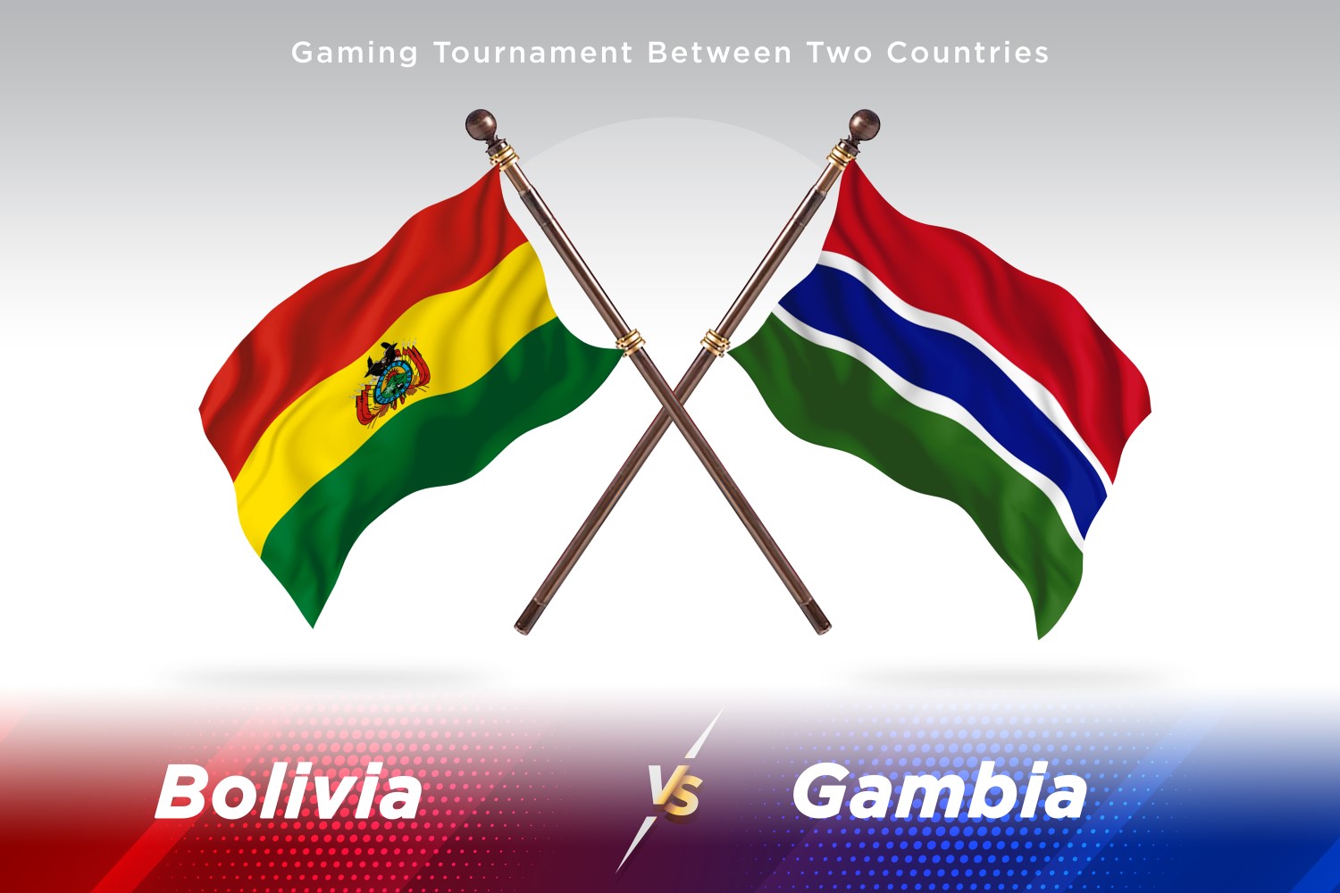 Bolivia versus Gambia Two Flags