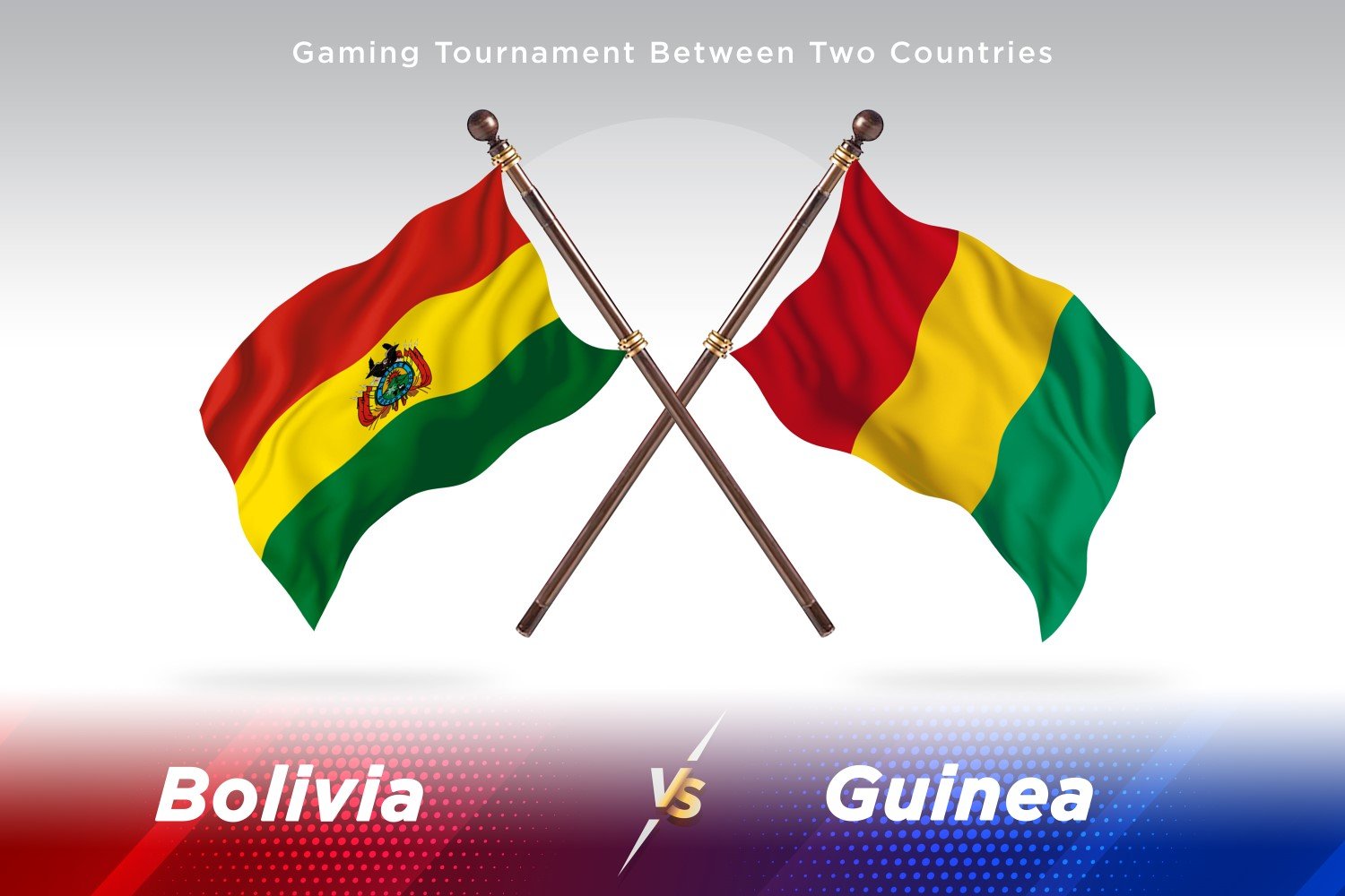 Bolivia versus guinea Two Flags