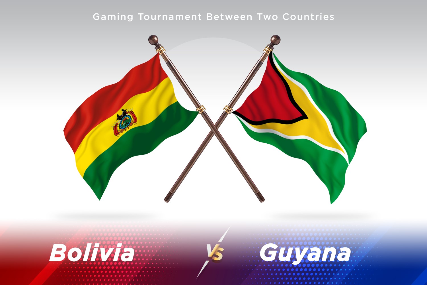 Bolivia versus Guyana Two Flags