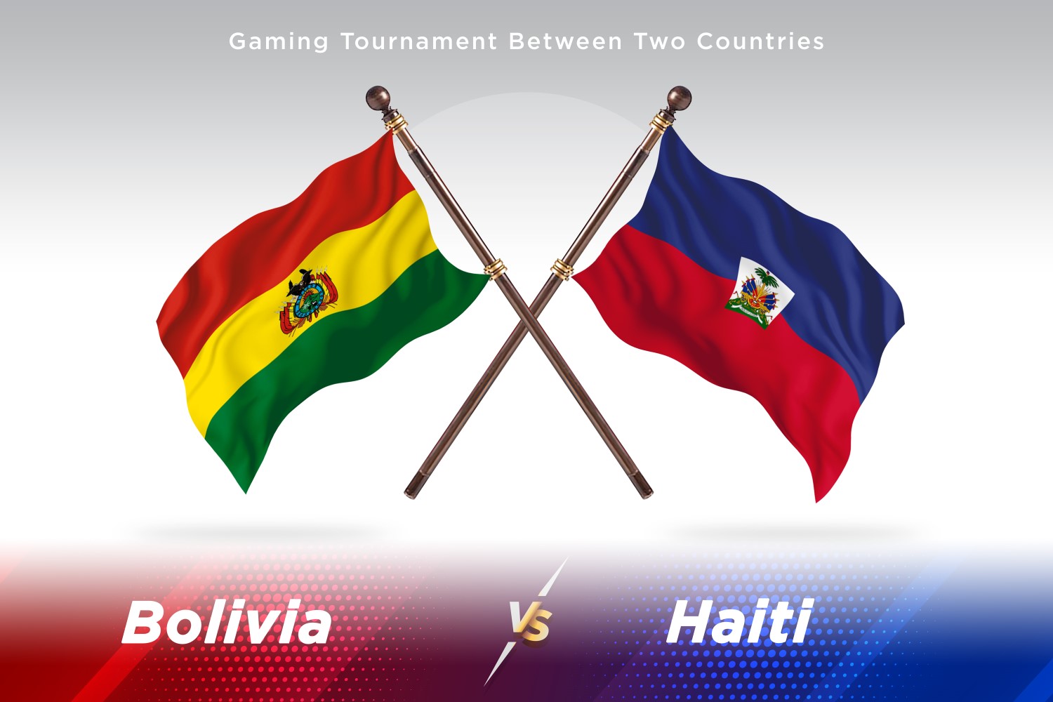 Bolivia versus Haiti Two Flags