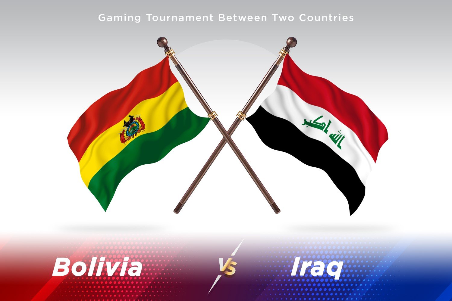 Bolivia versus Iraq Two Flags