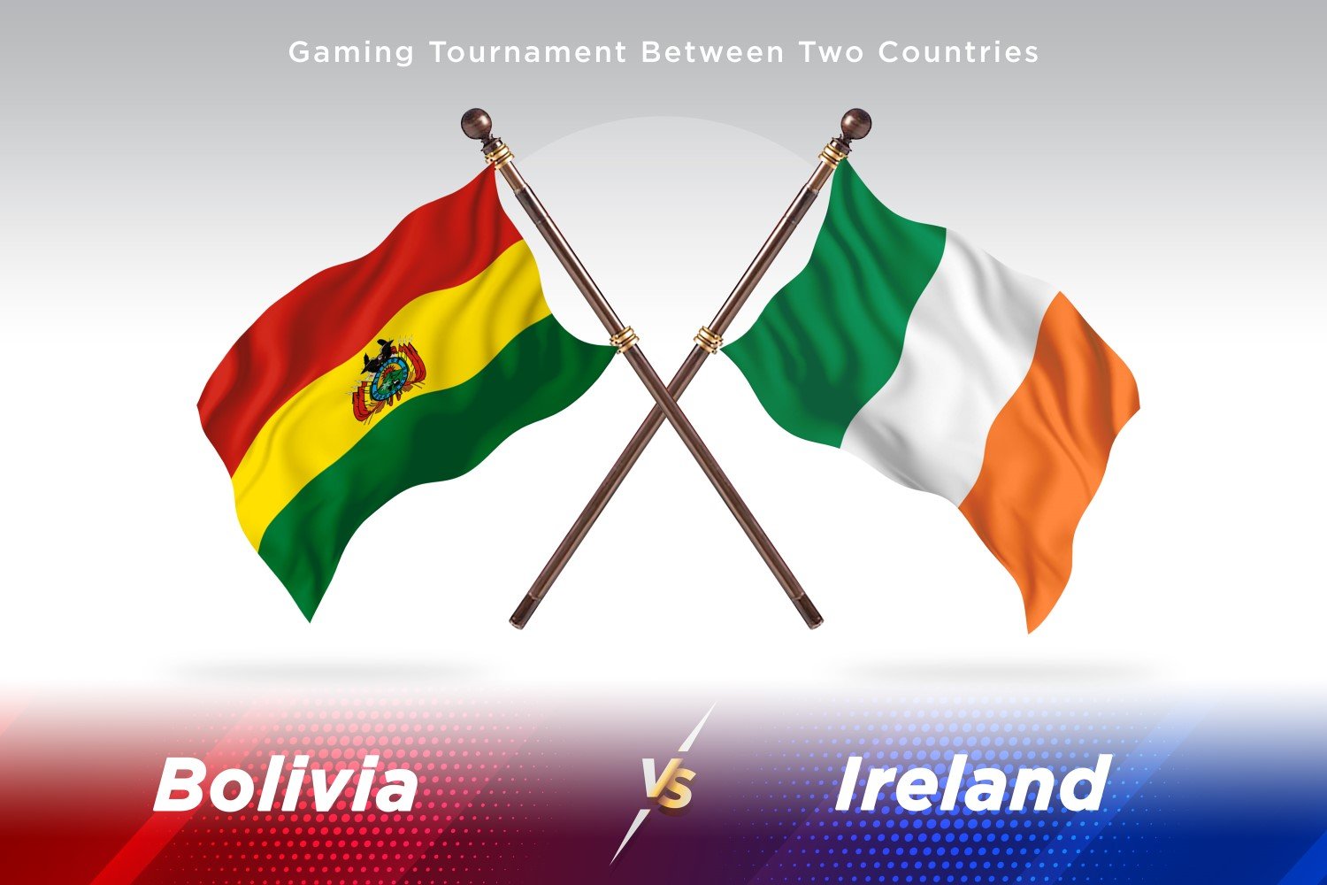 Bolivia versus Ireland Two Flags