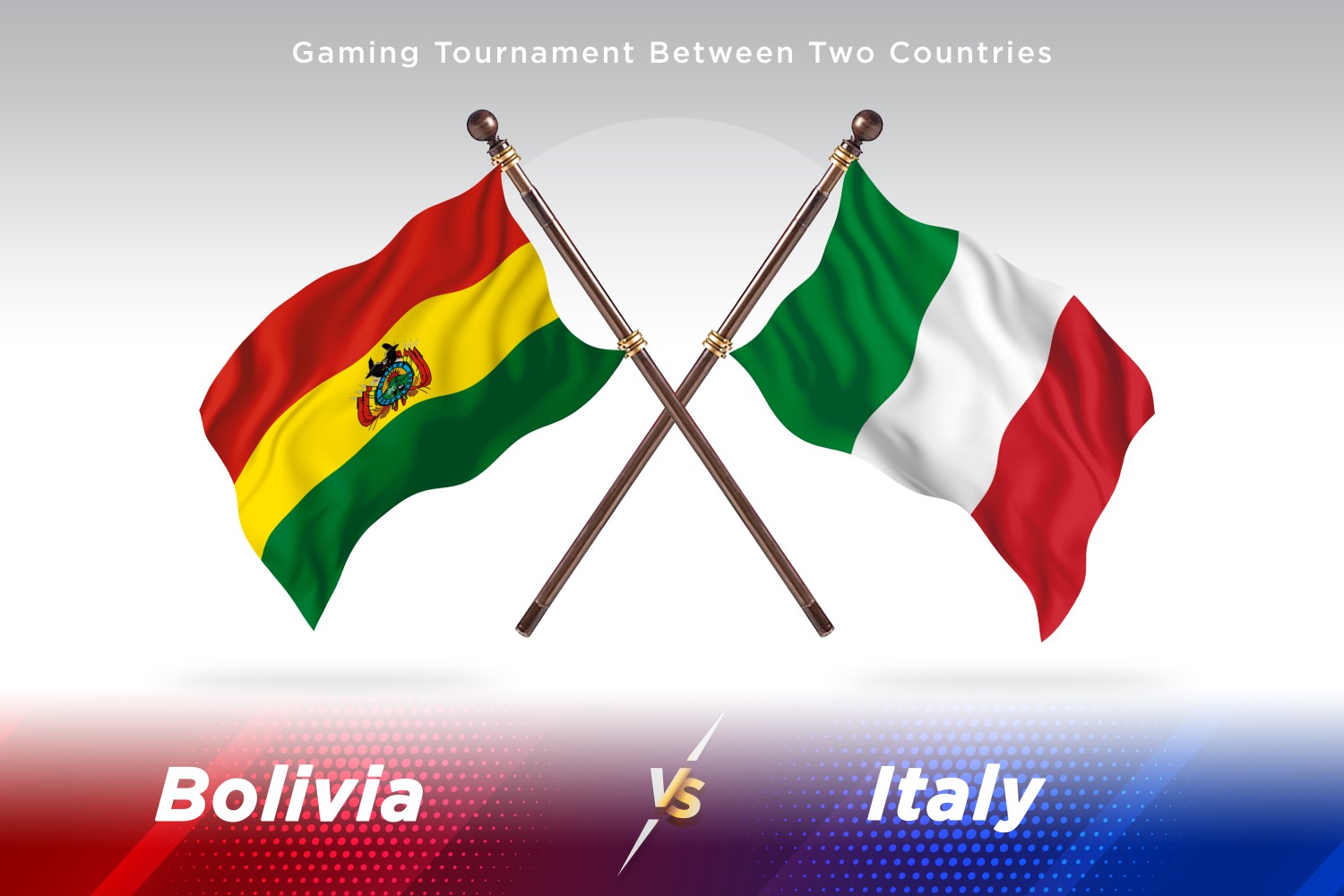 Bolivia versus Italy Two Flags