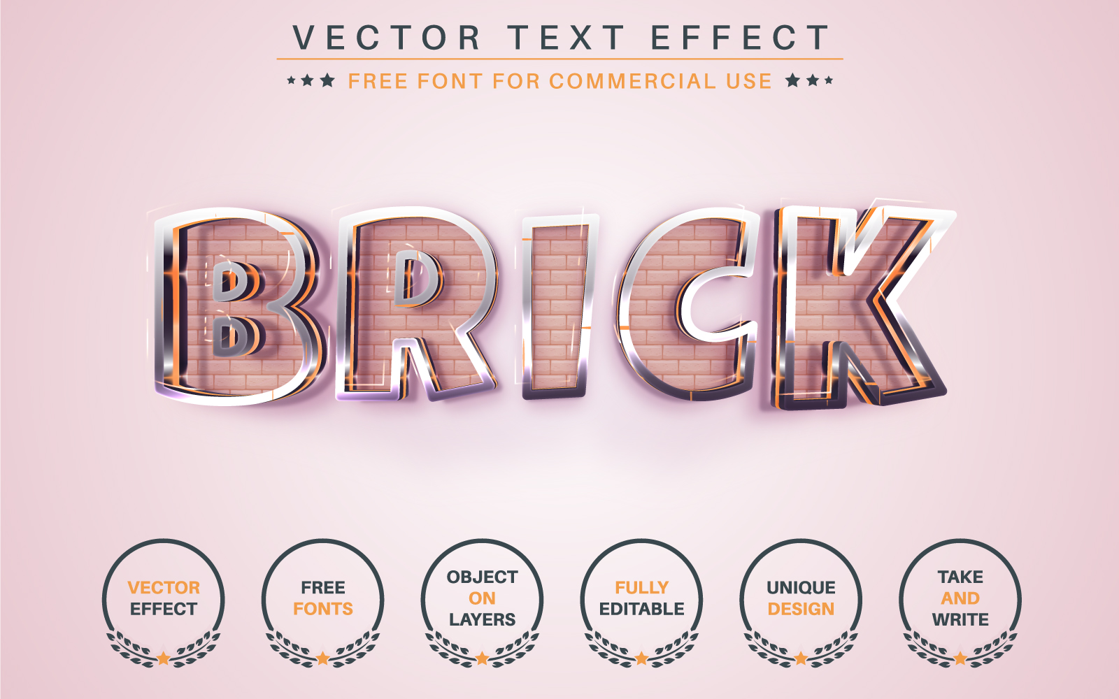 Brick -  Editable Text Effect, Font Style, Graphics Illustration