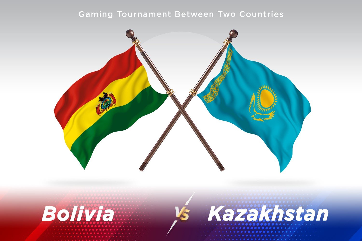 Bolivia versus Kazakhstan Two Flags