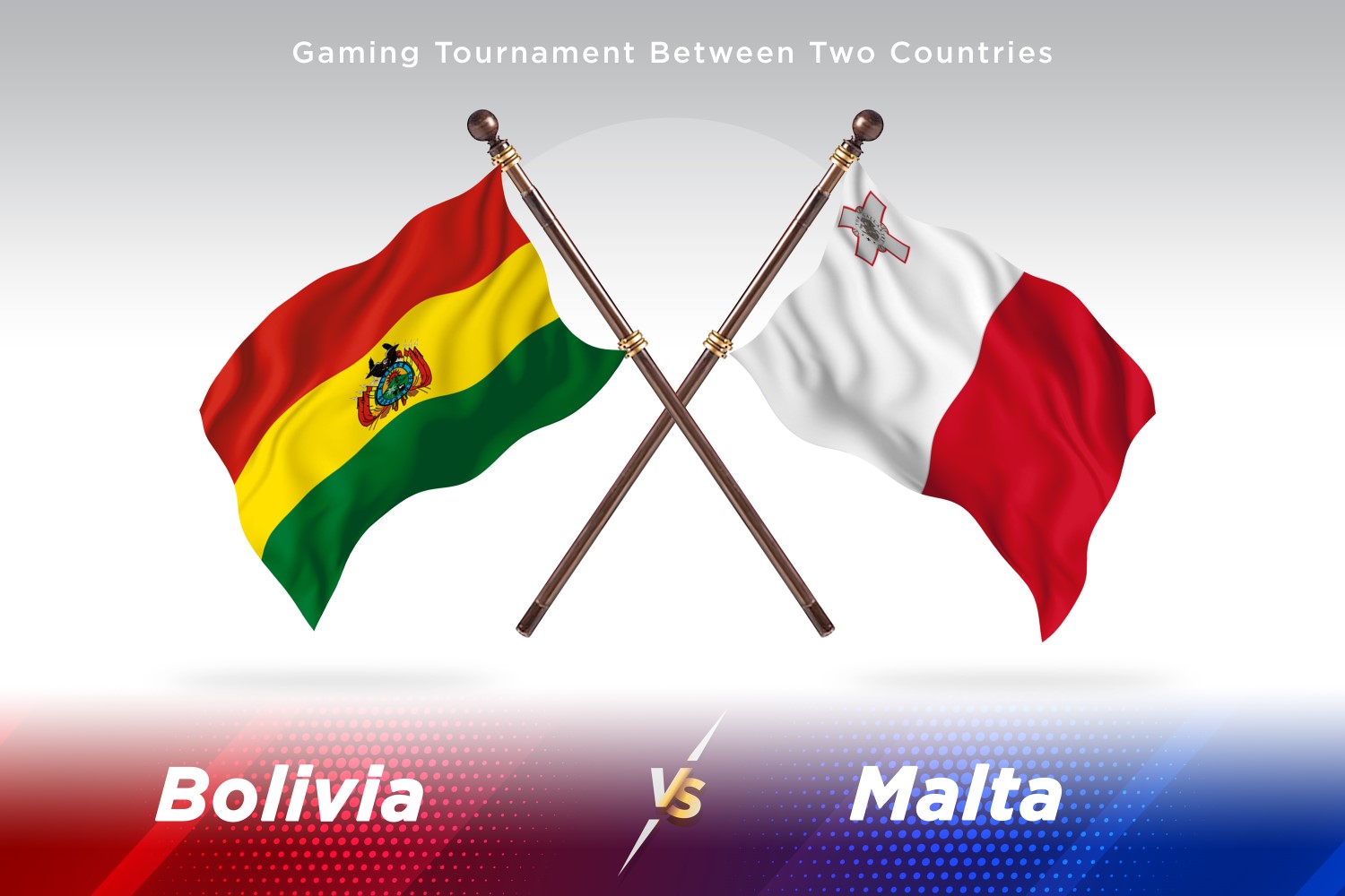Bolivia versus Malta Two Flags