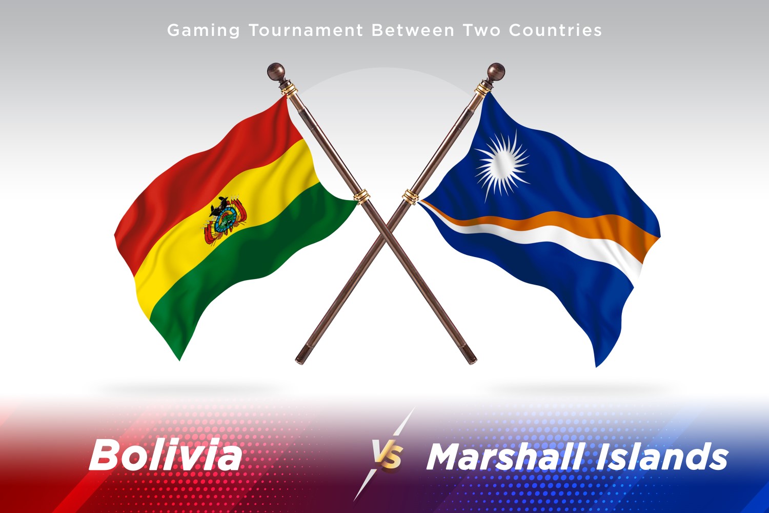Bolivia versus Marshall Islands Two Flags