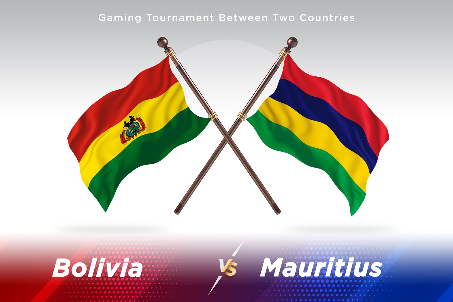 Bolivia versus Mauritius Two Flags