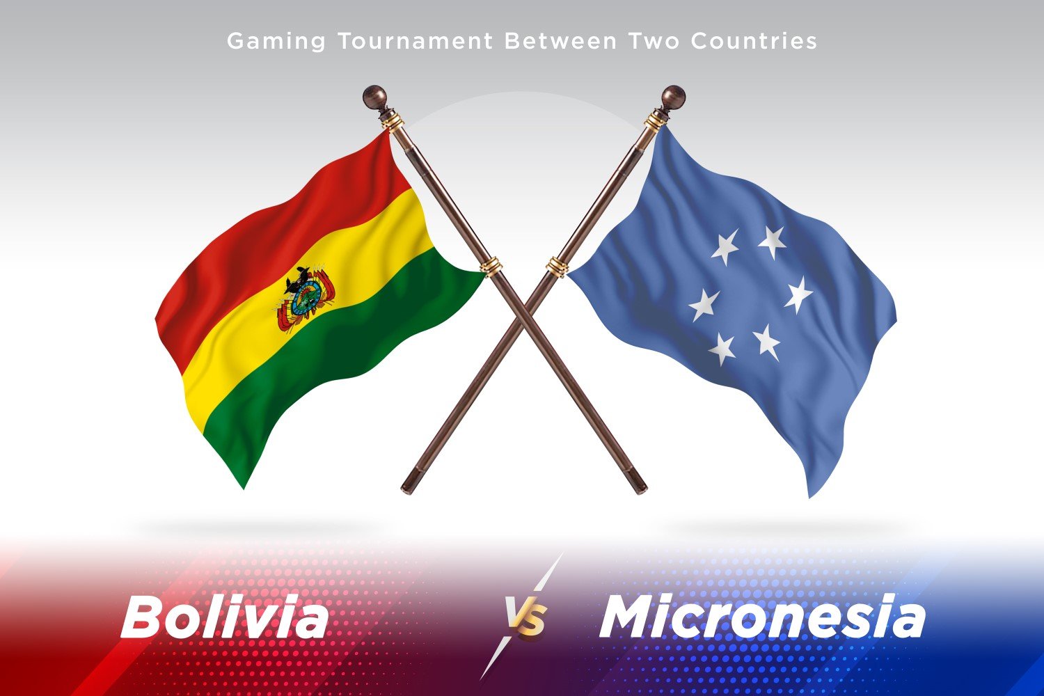 Bolivia versus Micronesia Two Flags