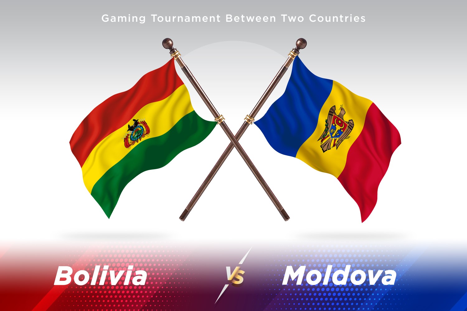 Bolivia versus Moldova Two Flags